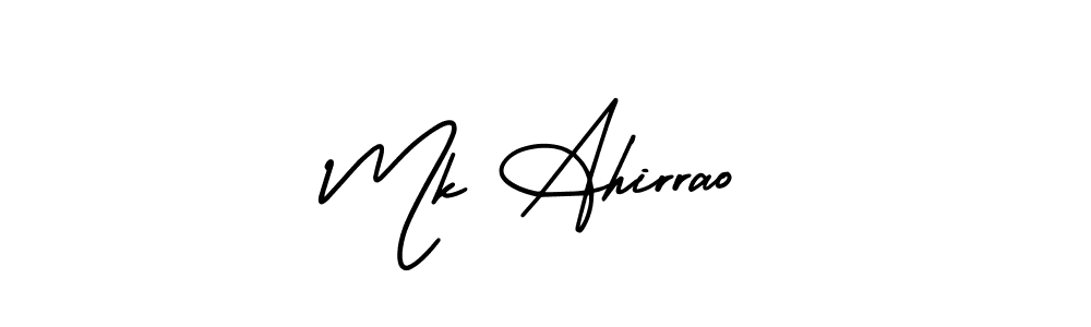 You should practise on your own different ways (AmerikaSignatureDemo-Regular) to write your name (Mk Ahirrao) in signature. don't let someone else do it for you. Mk Ahirrao signature style 3 images and pictures png