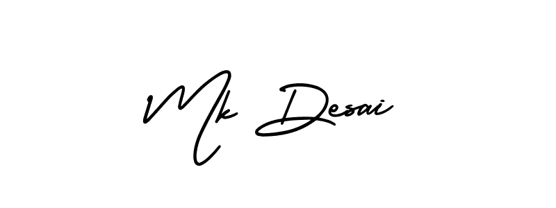 How to make Mk Desai name signature. Use AmerikaSignatureDemo-Regular style for creating short signs online. This is the latest handwritten sign. Mk Desai signature style 3 images and pictures png