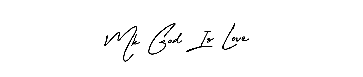 Make a beautiful signature design for name Mk God Is Love. With this signature (AmerikaSignatureDemo-Regular) style, you can create a handwritten signature for free. Mk God Is Love signature style 3 images and pictures png