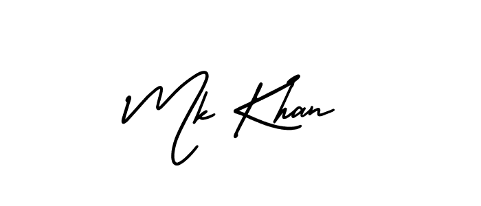 Make a beautiful signature design for name Mk Khan. With this signature (AmerikaSignatureDemo-Regular) style, you can create a handwritten signature for free. Mk Khan signature style 3 images and pictures png