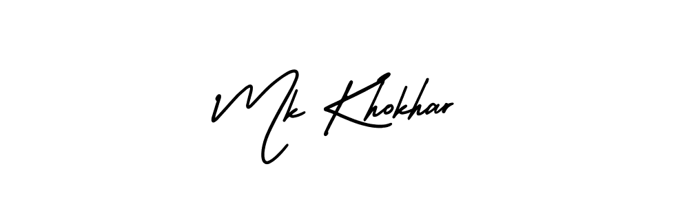 AmerikaSignatureDemo-Regular is a professional signature style that is perfect for those who want to add a touch of class to their signature. It is also a great choice for those who want to make their signature more unique. Get Mk Khokhar name to fancy signature for free. Mk Khokhar signature style 3 images and pictures png