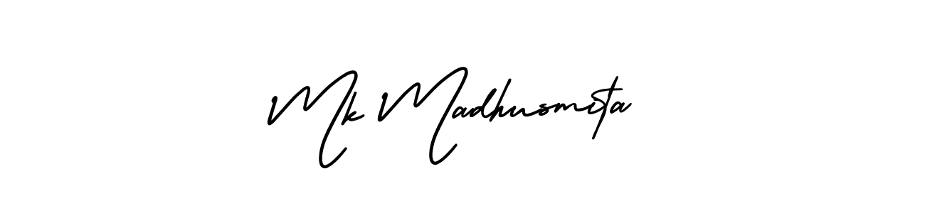 Use a signature maker to create a handwritten signature online. With this signature software, you can design (AmerikaSignatureDemo-Regular) your own signature for name Mk Madhusmita. Mk Madhusmita signature style 3 images and pictures png