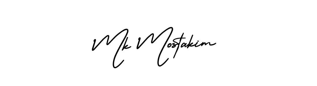 Use a signature maker to create a handwritten signature online. With this signature software, you can design (AmerikaSignatureDemo-Regular) your own signature for name Mk Mostakim. Mk Mostakim signature style 3 images and pictures png