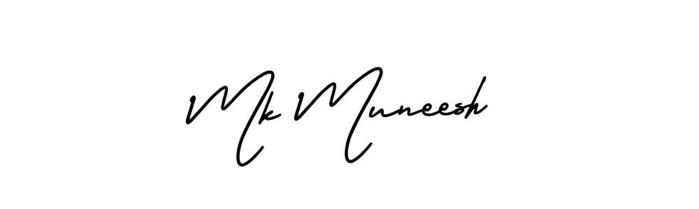 Make a short Mk Muneesh signature style. Manage your documents anywhere anytime using AmerikaSignatureDemo-Regular. Create and add eSignatures, submit forms, share and send files easily. Mk Muneesh signature style 3 images and pictures png