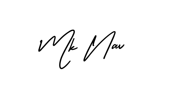 It looks lik you need a new signature style for name Mk Nav. Design unique handwritten (AmerikaSignatureDemo-Regular) signature with our free signature maker in just a few clicks. Mk Nav signature style 3 images and pictures png