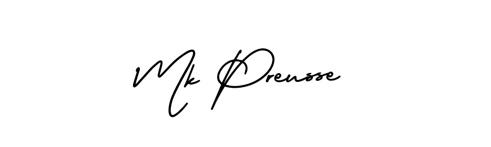 You should practise on your own different ways (AmerikaSignatureDemo-Regular) to write your name (Mk Preusse) in signature. don't let someone else do it for you. Mk Preusse signature style 3 images and pictures png