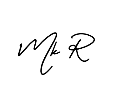 How to make Mk R name signature. Use AmerikaSignatureDemo-Regular style for creating short signs online. This is the latest handwritten sign. Mk R signature style 3 images and pictures png