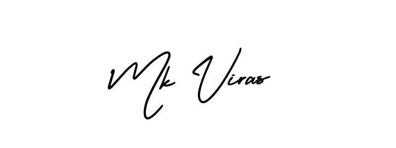 How to make Mk Viras name signature. Use AmerikaSignatureDemo-Regular style for creating short signs online. This is the latest handwritten sign. Mk Viras signature style 3 images and pictures png