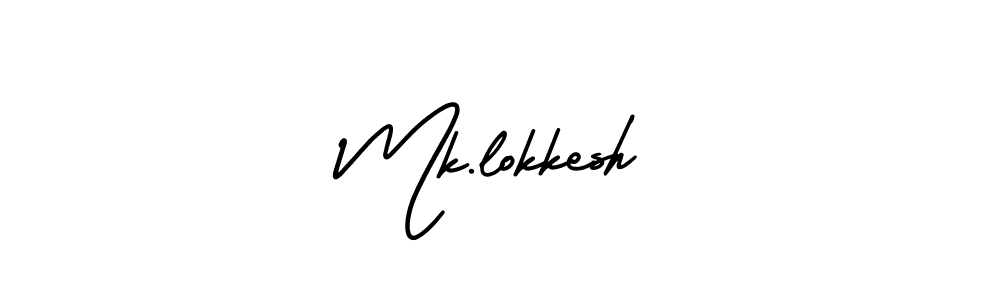 You should practise on your own different ways (AmerikaSignatureDemo-Regular) to write your name (Mk.lokkesh) in signature. don't let someone else do it for you. Mk.lokkesh signature style 3 images and pictures png