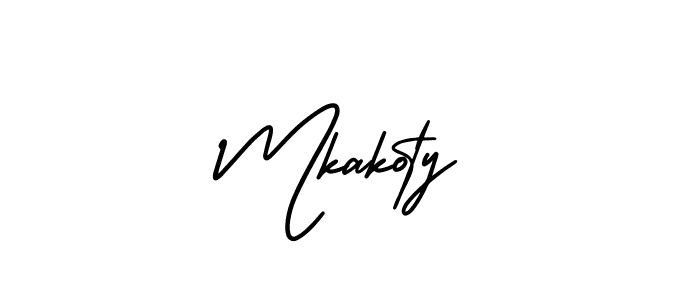 How to make Mkakoty name signature. Use AmerikaSignatureDemo-Regular style for creating short signs online. This is the latest handwritten sign. Mkakoty signature style 3 images and pictures png