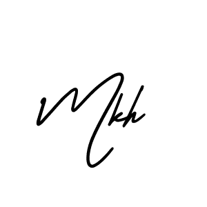 It looks lik you need a new signature style for name Mkh. Design unique handwritten (AmerikaSignatureDemo-Regular) signature with our free signature maker in just a few clicks. Mkh signature style 3 images and pictures png
