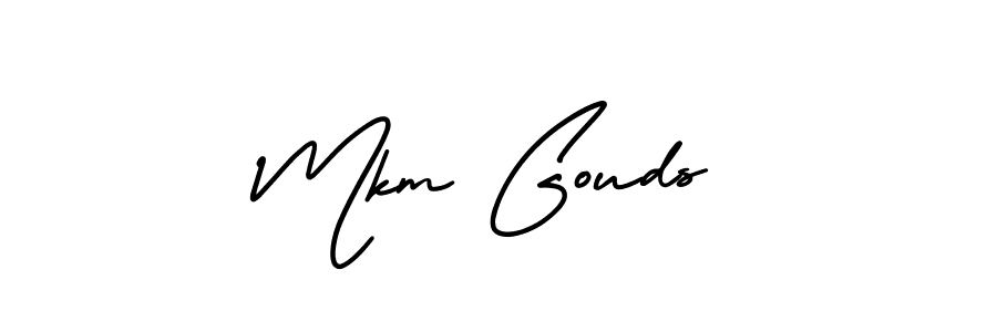 You should practise on your own different ways (AmerikaSignatureDemo-Regular) to write your name (Mkm Gouds) in signature. don't let someone else do it for you. Mkm Gouds signature style 3 images and pictures png