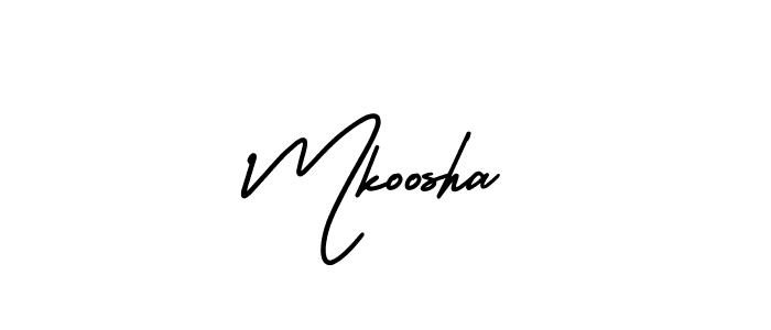 Use a signature maker to create a handwritten signature online. With this signature software, you can design (AmerikaSignatureDemo-Regular) your own signature for name Mkoosha. Mkoosha signature style 3 images and pictures png