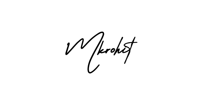 The best way (AmerikaSignatureDemo-Regular) to make a short signature is to pick only two or three words in your name. The name Mkrohit include a total of six letters. For converting this name. Mkrohit signature style 3 images and pictures png