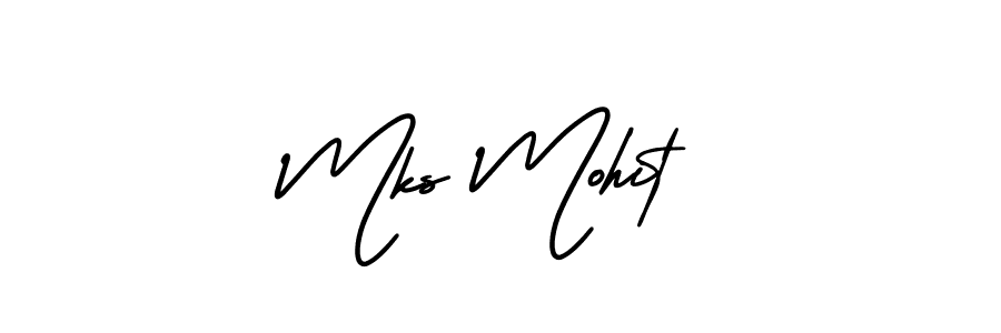 This is the best signature style for the Mks Mohit name. Also you like these signature font (AmerikaSignatureDemo-Regular). Mix name signature. Mks Mohit signature style 3 images and pictures png