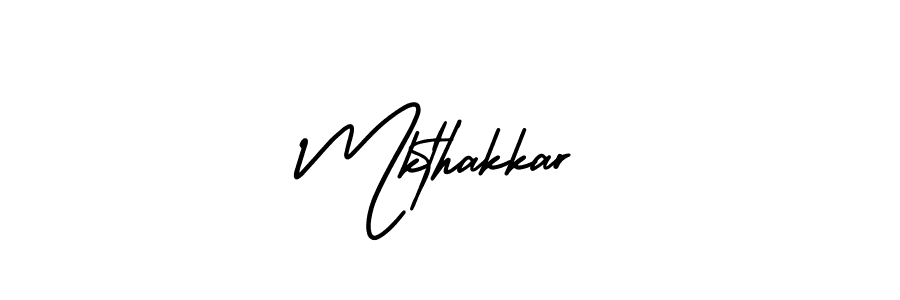 The best way (AmerikaSignatureDemo-Regular) to make a short signature is to pick only two or three words in your name. The name Mkthakkar include a total of six letters. For converting this name. Mkthakkar signature style 3 images and pictures png