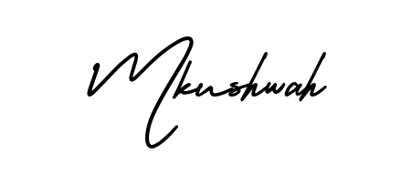 Try this chic Mkushwah handwritten sign style. Using AmerikaSignatureDemo-Regular font elements, it gives your name a sleek, memorable identity. Mkushwah signature style 3 images and pictures png