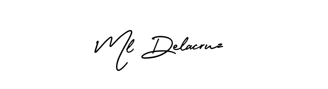 Ml Delacruz stylish signature style. Best Handwritten Sign (AmerikaSignatureDemo-Regular) for my name. Handwritten Signature Collection Ideas for my name Ml Delacruz. Ml Delacruz signature style 3 images and pictures png