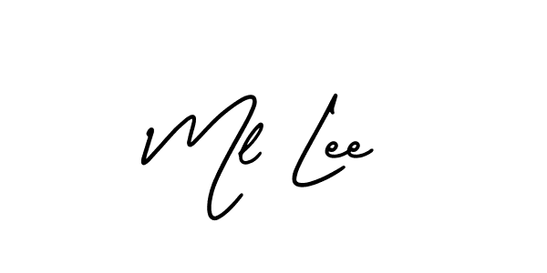 How to make Ml Lee name signature. Use AmerikaSignatureDemo-Regular style for creating short signs online. This is the latest handwritten sign. Ml Lee signature style 3 images and pictures png