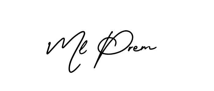 Similarly AmerikaSignatureDemo-Regular is the best handwritten signature design. Signature creator online .You can use it as an online autograph creator for name Ml Prem. Ml Prem signature style 3 images and pictures png