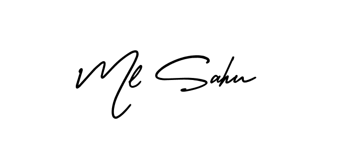 Ml Sahu stylish signature style. Best Handwritten Sign (AmerikaSignatureDemo-Regular) for my name. Handwritten Signature Collection Ideas for my name Ml Sahu. Ml Sahu signature style 3 images and pictures png