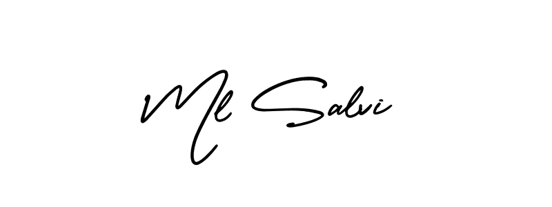 Design your own signature with our free online signature maker. With this signature software, you can create a handwritten (AmerikaSignatureDemo-Regular) signature for name Ml Salvi. Ml Salvi signature style 3 images and pictures png