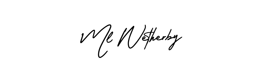 How to Draw Ml Wetherby signature style? AmerikaSignatureDemo-Regular is a latest design signature styles for name Ml Wetherby. Ml Wetherby signature style 3 images and pictures png