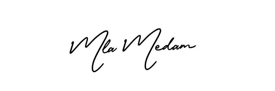 It looks lik you need a new signature style for name Mla Medam. Design unique handwritten (AmerikaSignatureDemo-Regular) signature with our free signature maker in just a few clicks. Mla Medam signature style 3 images and pictures png