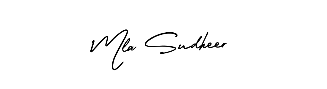 This is the best signature style for the Mla Sudheer name. Also you like these signature font (AmerikaSignatureDemo-Regular). Mix name signature. Mla Sudheer signature style 3 images and pictures png