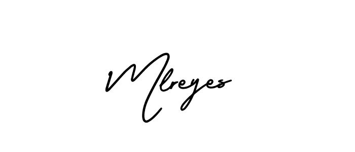 The best way (AmerikaSignatureDemo-Regular) to make a short signature is to pick only two or three words in your name. The name Mlreyes include a total of six letters. For converting this name. Mlreyes signature style 3 images and pictures png