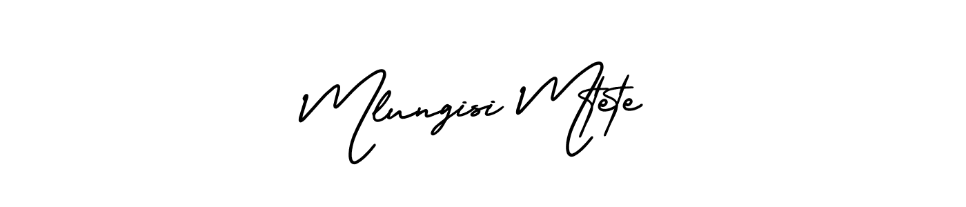 How to make Mlungisi Mtete name signature. Use AmerikaSignatureDemo-Regular style for creating short signs online. This is the latest handwritten sign. Mlungisi Mtete signature style 3 images and pictures png