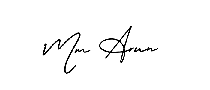 How to make Mm Arun signature? AmerikaSignatureDemo-Regular is a professional autograph style. Create handwritten signature for Mm Arun name. Mm Arun signature style 3 images and pictures png