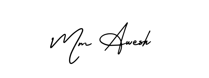Design your own signature with our free online signature maker. With this signature software, you can create a handwritten (AmerikaSignatureDemo-Regular) signature for name Mm Awesh. Mm Awesh signature style 3 images and pictures png