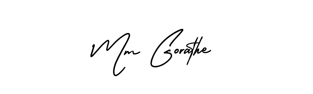 You should practise on your own different ways (AmerikaSignatureDemo-Regular) to write your name (Mm Gorathe) in signature. don't let someone else do it for you. Mm Gorathe signature style 3 images and pictures png