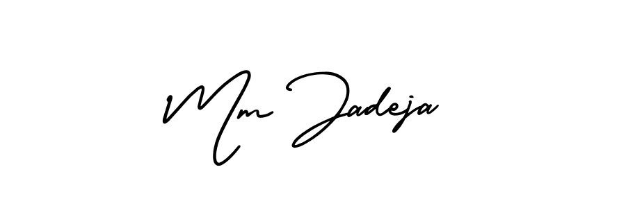 Mm Jadeja stylish signature style. Best Handwritten Sign (AmerikaSignatureDemo-Regular) for my name. Handwritten Signature Collection Ideas for my name Mm Jadeja. Mm Jadeja signature style 3 images and pictures png