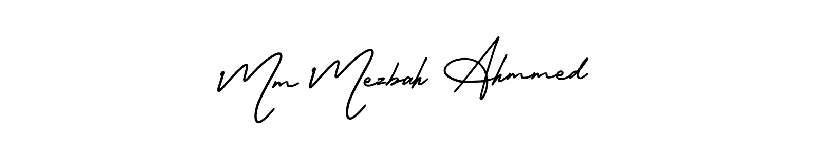 How to make Mm Mezbah Ahmmed signature? AmerikaSignatureDemo-Regular is a professional autograph style. Create handwritten signature for Mm Mezbah Ahmmed name. Mm Mezbah Ahmmed signature style 3 images and pictures png
