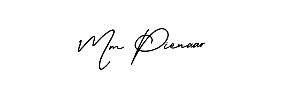 How to Draw Mm Pienaar signature style? AmerikaSignatureDemo-Regular is a latest design signature styles for name Mm Pienaar. Mm Pienaar signature style 3 images and pictures png