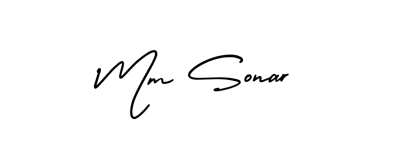 How to Draw Mm Sonar signature style? AmerikaSignatureDemo-Regular is a latest design signature styles for name Mm Sonar. Mm Sonar signature style 3 images and pictures png