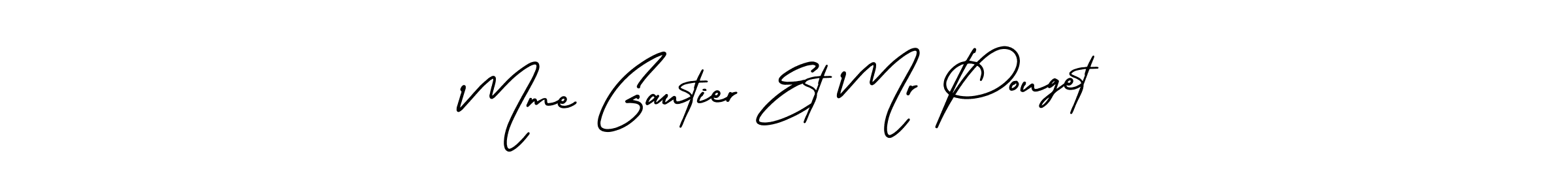 Create a beautiful signature design for name Mme Gautier Et Mr Pouget. With this signature (AmerikaSignatureDemo-Regular) fonts, you can make a handwritten signature for free. Mme Gautier Et Mr Pouget signature style 3 images and pictures png