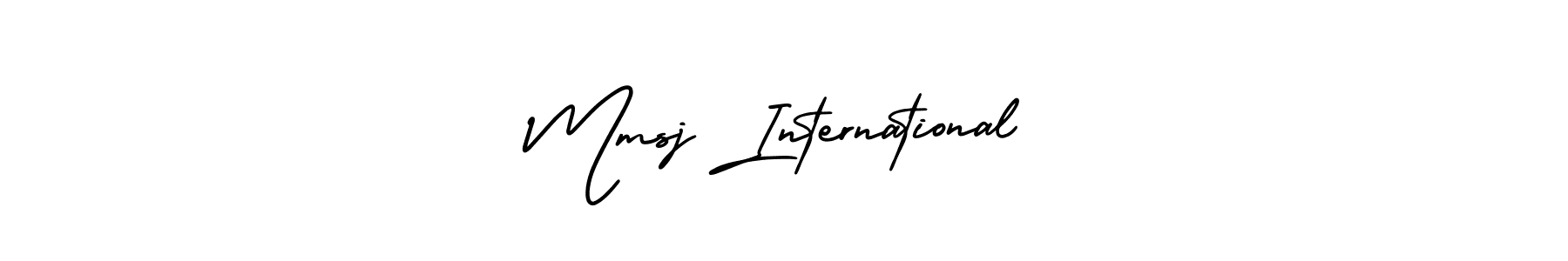 AmerikaSignatureDemo-Regular is a professional signature style that is perfect for those who want to add a touch of class to their signature. It is also a great choice for those who want to make their signature more unique. Get Mmsj International name to fancy signature for free. Mmsj International signature style 3 images and pictures png