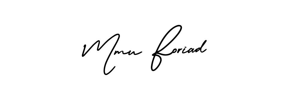 Similarly AmerikaSignatureDemo-Regular is the best handwritten signature design. Signature creator online .You can use it as an online autograph creator for name Mmu Foriad. Mmu Foriad signature style 3 images and pictures png