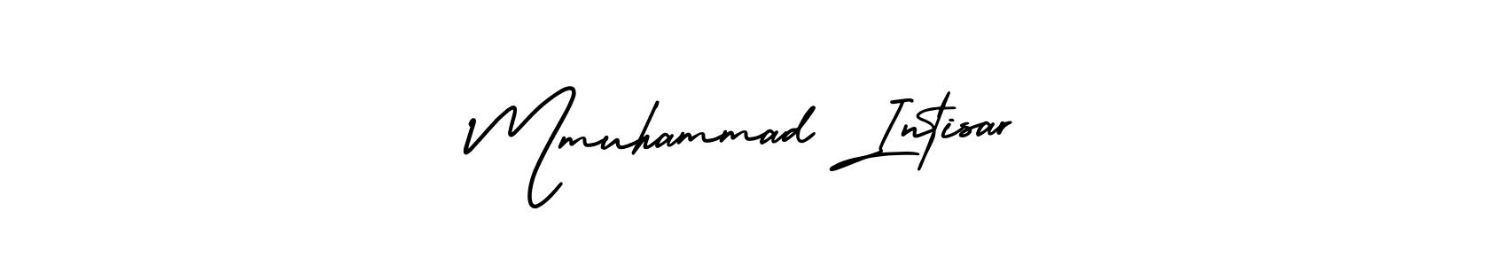 This is the best signature style for the Mmuhammad Intisar name. Also you like these signature font (AmerikaSignatureDemo-Regular). Mix name signature. Mmuhammad Intisar signature style 3 images and pictures png