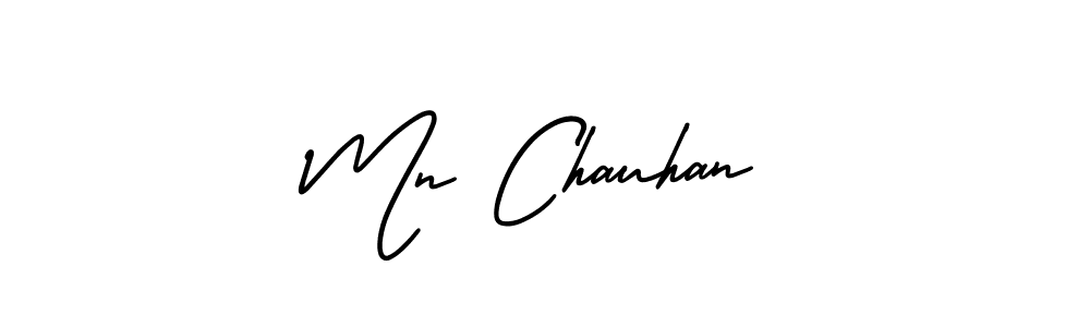 The best way (AmerikaSignatureDemo-Regular) to make a short signature is to pick only two or three words in your name. The name Mn Chauhan include a total of six letters. For converting this name. Mn Chauhan signature style 3 images and pictures png