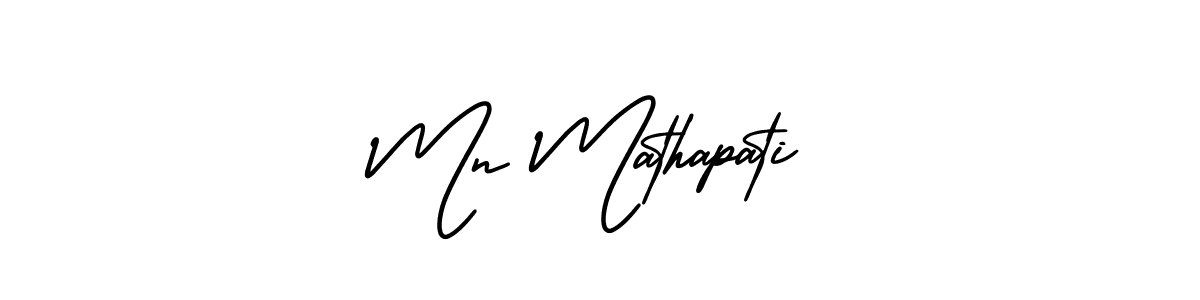 The best way (AmerikaSignatureDemo-Regular) to make a short signature is to pick only two or three words in your name. The name Mn Mathapati include a total of six letters. For converting this name. Mn Mathapati signature style 3 images and pictures png