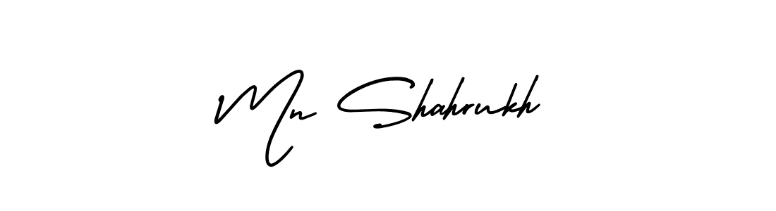 How to make Mn Shahrukh name signature. Use AmerikaSignatureDemo-Regular style for creating short signs online. This is the latest handwritten sign. Mn Shahrukh signature style 3 images and pictures png