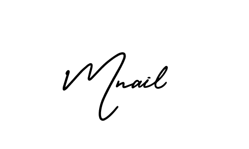 How to Draw Mnail signature style? AmerikaSignatureDemo-Regular is a latest design signature styles for name Mnail. Mnail signature style 3 images and pictures png