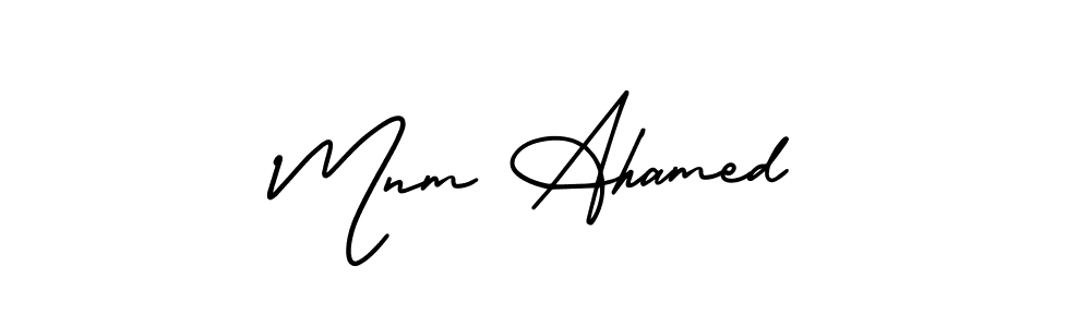 Create a beautiful signature design for name Mnm Ahamed. With this signature (AmerikaSignatureDemo-Regular) fonts, you can make a handwritten signature for free. Mnm Ahamed signature style 3 images and pictures png