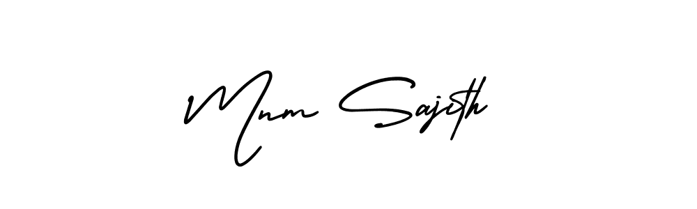 Make a beautiful signature design for name Mnm Sajith. With this signature (AmerikaSignatureDemo-Regular) style, you can create a handwritten signature for free. Mnm Sajith signature style 3 images and pictures png