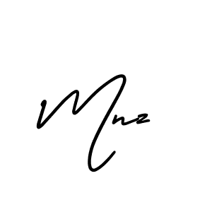 It looks lik you need a new signature style for name Mnz. Design unique handwritten (AmerikaSignatureDemo-Regular) signature with our free signature maker in just a few clicks. Mnz signature style 3 images and pictures png
