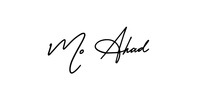 Create a beautiful signature design for name Mo Ahad. With this signature (AmerikaSignatureDemo-Regular) fonts, you can make a handwritten signature for free. Mo Ahad signature style 3 images and pictures png